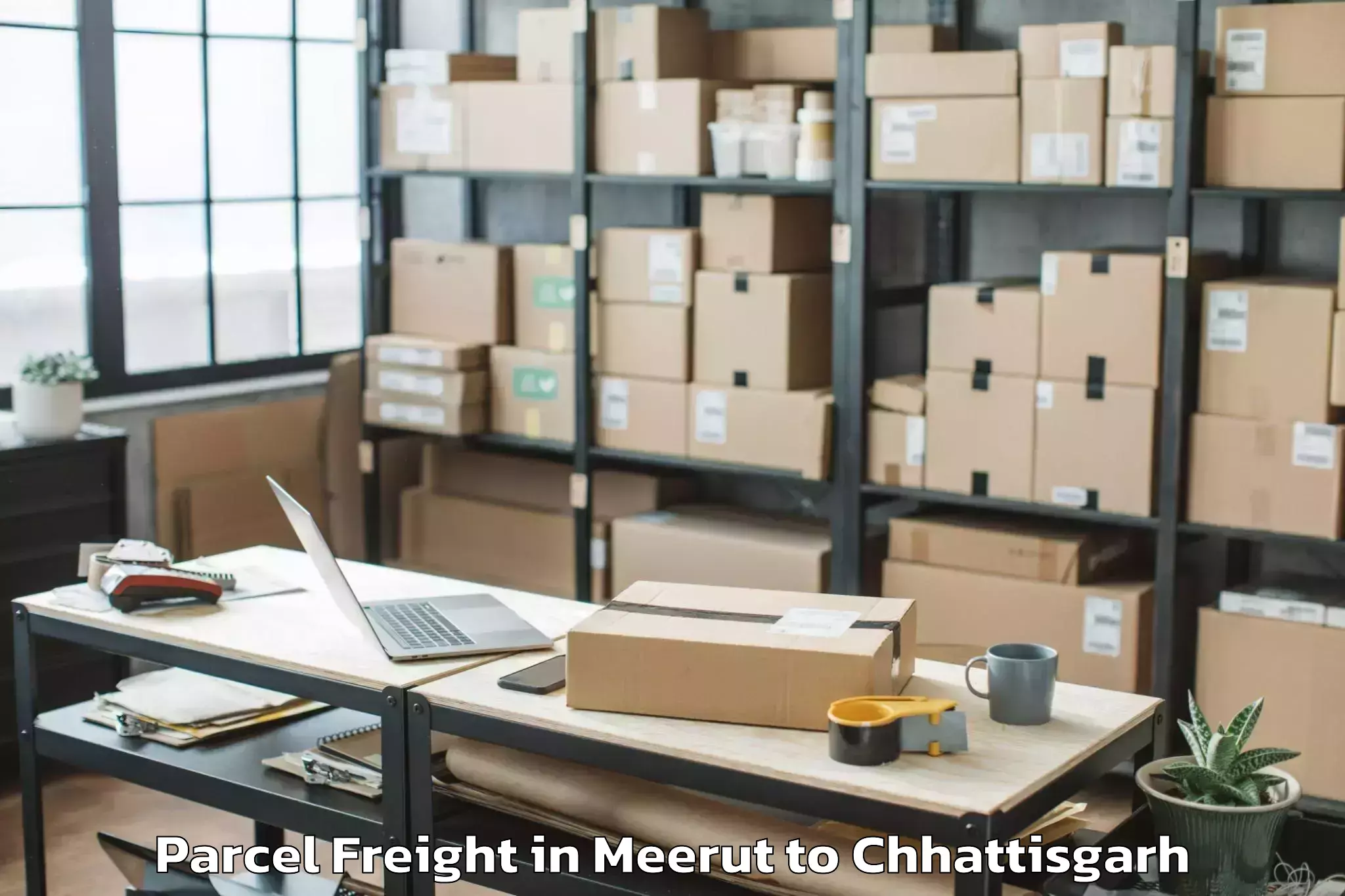 Affordable Meerut to Ramanuj Ganj Parcel Freight